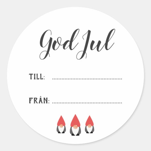 Söta Tomtenissar - Julklappsetiketter ラウンドシール (正面)