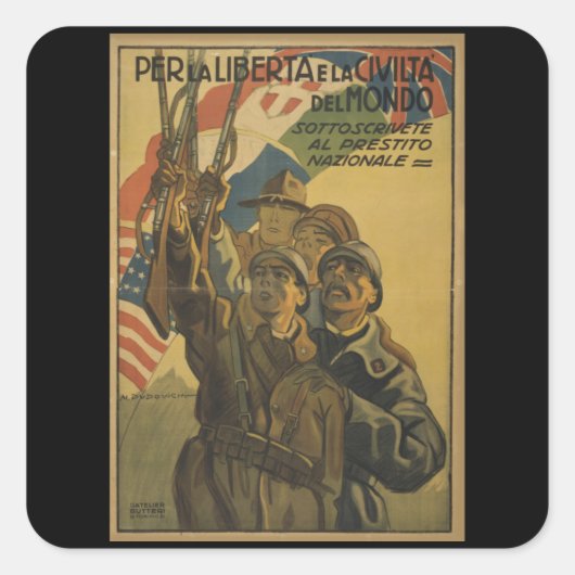 Sottoscrivete al Prestato – イタリアヴィンテージ戦争 スクエアシール (正面)