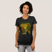 Soul Bloom – ゴールデンローズ愛のエネルギーアート Tシャツ (正面フル)