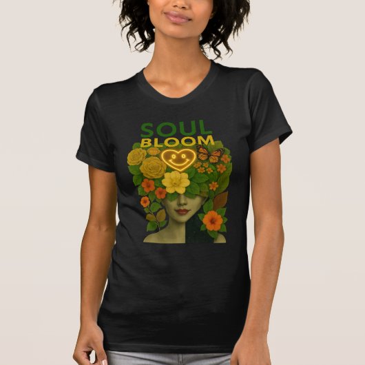 Soul Bloom – Golden Rose Love Energy Art Tシャツ (正面)