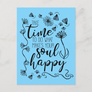 'Soul Happy'背景カスタマイズ色はがき ポストカード