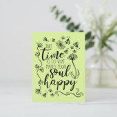 'Soul Happy'背景カスタマイズ色はがき ポストカード (スタンド正面)