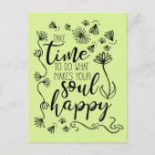 'Soul Happy'背景カスタマイズ色はがき ポストカード (正面)