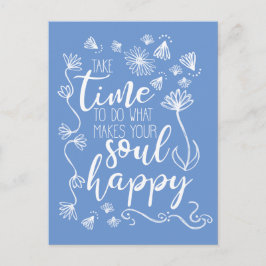 'Soul Happy'背景カスタマイズ色はがき ポストカード