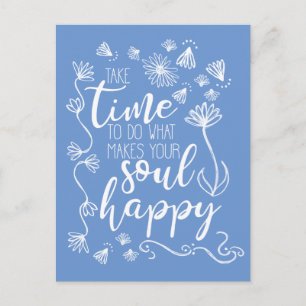 'Soul Happy'背景カスタマイズ色はがき ポストカード
