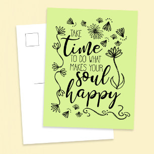 'Soul Happy'背景カスタマイズ色はがき ポストカード