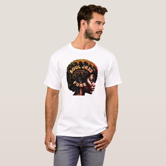 Soul Jazz Funk afro T-Shirt Tシャツ (正面フル)