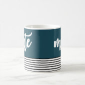 SOUL + MATEティール(緑がかった色)ストライプカップルコーヒーマグ コーヒーマグカップ (中央)
