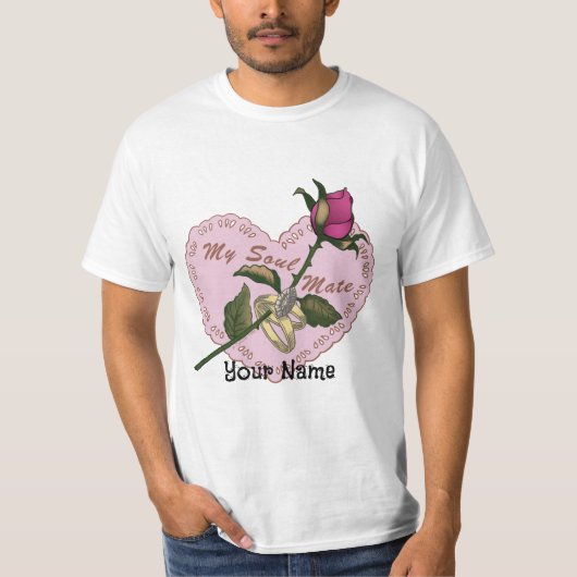 Soul Mate結婚のハートカスタムTシャツ Tシャツ (正面)