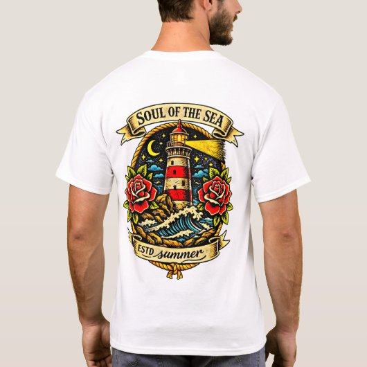 Soul of the Sea Old School Sailor Tattoo Tシャツ (裏面)