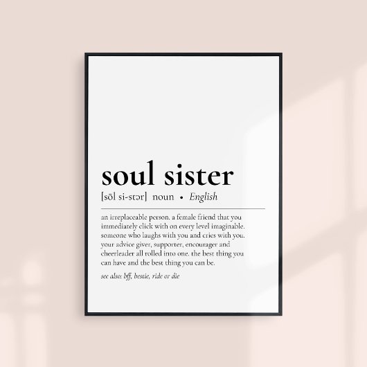 Soul Sister Definition Friend 最高の Friendship Gift ポスター