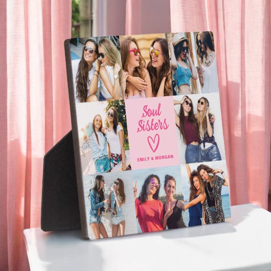Soul Sisters Pink Gift For Friends Photo Collage フォトプラーク