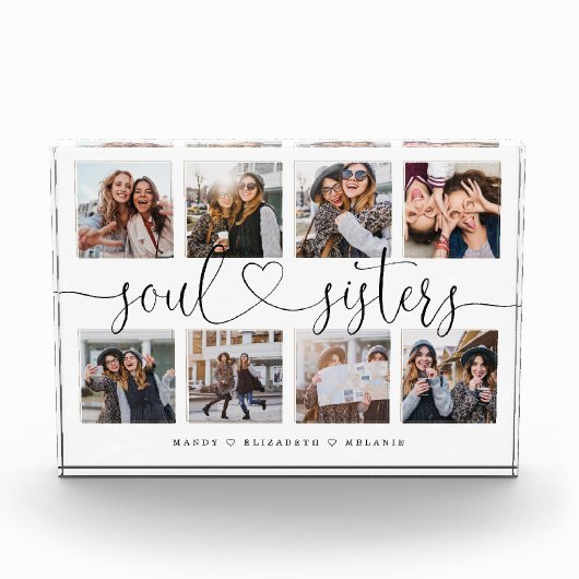 Soul Sisters Script Gift For Friends Photo Collage フォトブロック (正面)