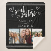Soul Sisters Three Photo Black and White シェルパブランケット (正面)