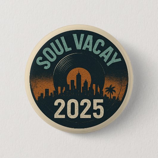 Soul Vacay 2025ロゴボタン 缶バッジ (正面)