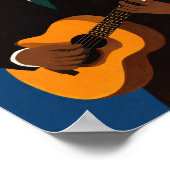 Soulful Guitar Player Wall Art Print | Modern Folk ポスター (角)