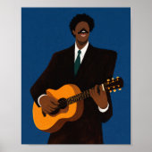 Soulful Guitar Player Wall Art Print | Modern Folk ポスター (正面)