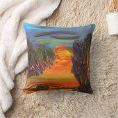 Soulful Horizon Hand Painted Design  クッション (ブランケット)