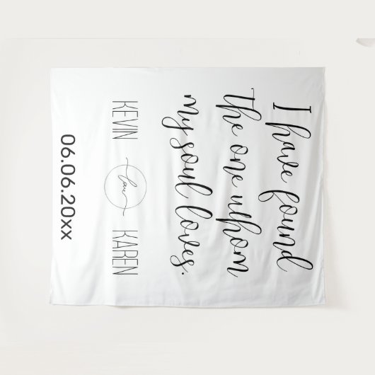 Soulful Union Customizable Wedding Backdrop タペストリー (正面(横))