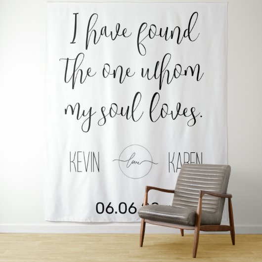 Soulful Union Customizable Wedding Backdrop タペストリー (インサイチュ)