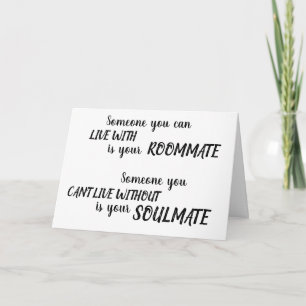 Soulmate Anniversary Brustrokeスクリプトロマンチック カード