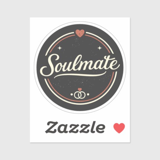Soulmate Retro Love Minimal (Dark) Couple Matching シール (シート)