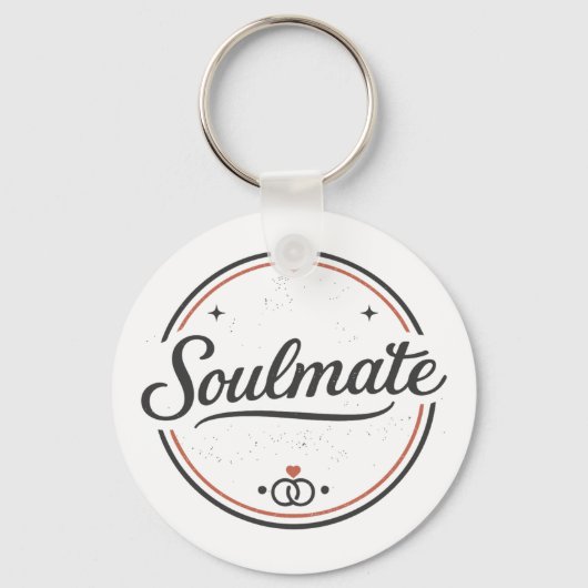 Soulmate Retro Love Minimal(Light) Couple Matching キーホルダー (正面)