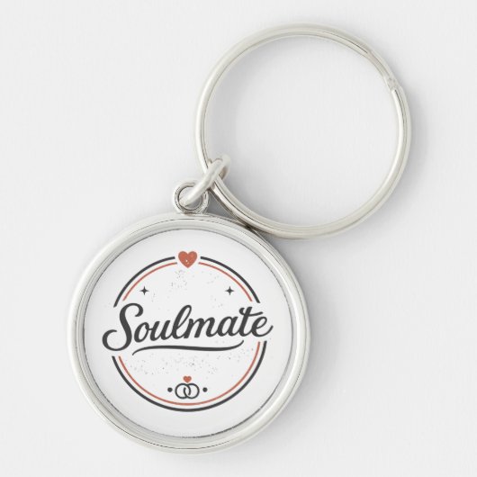 Soulmate Retro Love Minimal(Light) Couple Matching キーホルダー (正面)