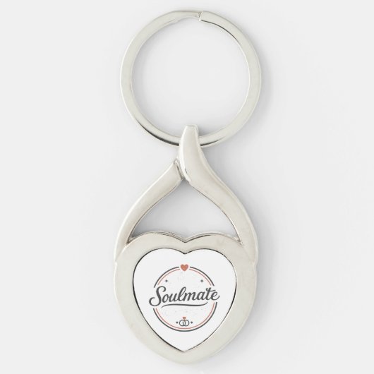 Soulmate Retro Love Minimal(Light) Couple Matching キーホルダー (正面)