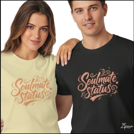 Soulmate Status Brush Script Grunge Art Tシャツ