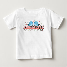 Soulmates: Kawaii Bluebirds Pastel Love ベビーTシャツ