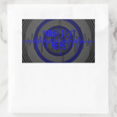 Sound Blue Dark 'Your Text'シール長方形 長方形シール (バッグ)