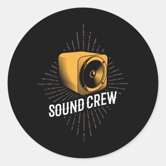 SOUND CREW Sound Guy Audio Technician Audio ラウンドシール (正面)