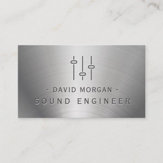 Sound Engineer Metal Business Card 名刺 (正面)
