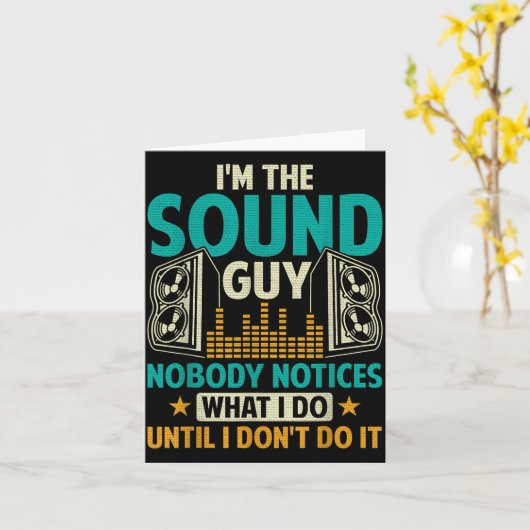 Sound Engineer Tech Husband Dad Funny Dj Disc Jock カード (黄色い花)