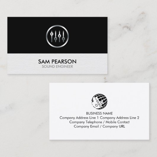 Sound Engineer Volume Sliders Icon 名刺 (正面/裏面)