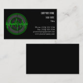 Sound Green Dark Round名刺テンプレート 名刺 (正面/裏面)