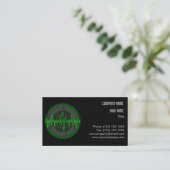 Sound Green Dark Round名刺テンプレート 名刺 (スタンド正面)