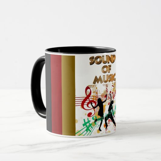 Sound of Music踊りカラフルMusic Notes Mug マグカップ (正面左)