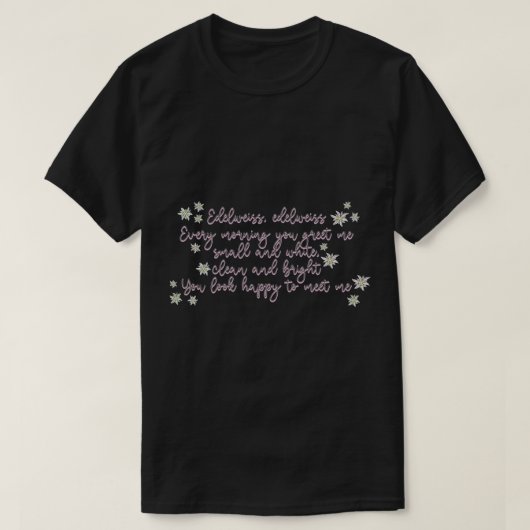 Sound of Music Edelweiss Lyricsステッカー Tシャツ (デザイン正面)