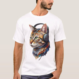 Sound of Whiskers – Abstract Cat in Color Tシャツ
