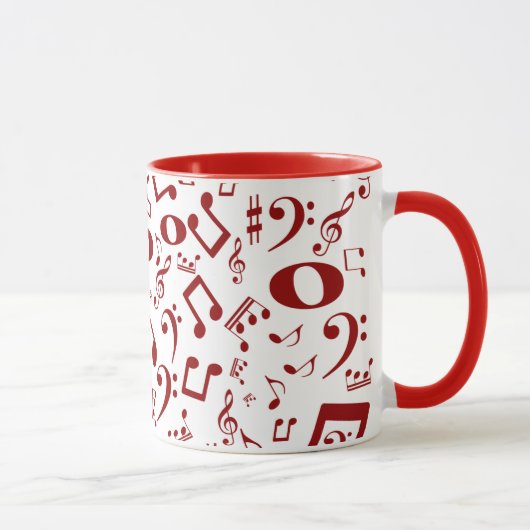 Sound Pattern Red Notes マグカップ (右)