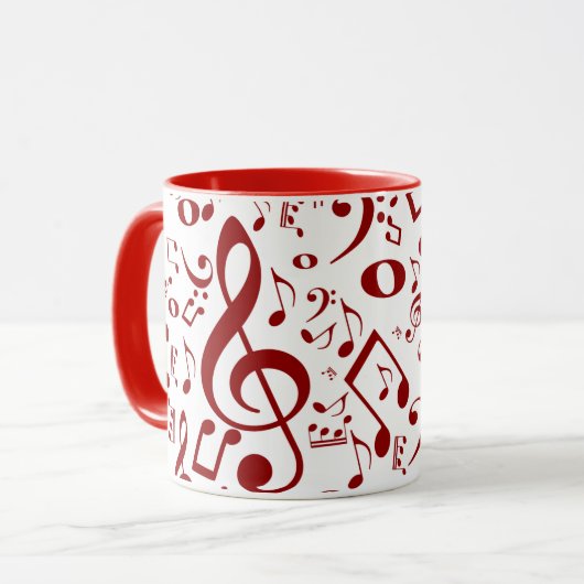 Sound Pattern Red Notes マグカップ (正面左)