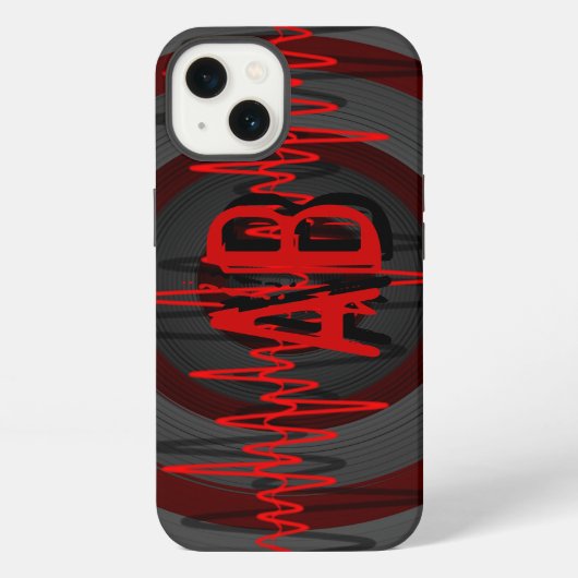 Sound Red DarkモノグラムiPhoneケース iPhoneケース (裏面)