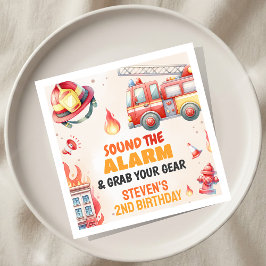Sound the Alarm Fire Truck Baby Shower スタンダードランチョンナプキン