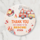 Sound the Alarm Fire Truck Baby Shower フェイバータグ (正面)