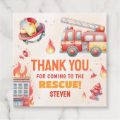 Sound the Alarm Fire Truck Baby Shower フェイバータグ (正面)