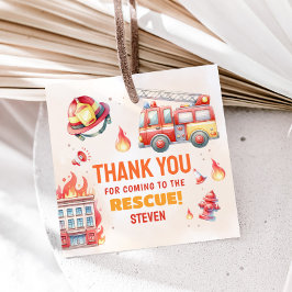 Sound the Alarm Fire Truck Baby Shower フェイバータグ