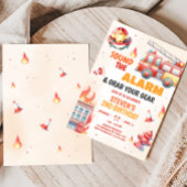 Sound the Alarm Fire Truck Birthday 招待状