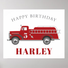 Sound the Alarm Fire Truck Birthday Party Any Age ポスター